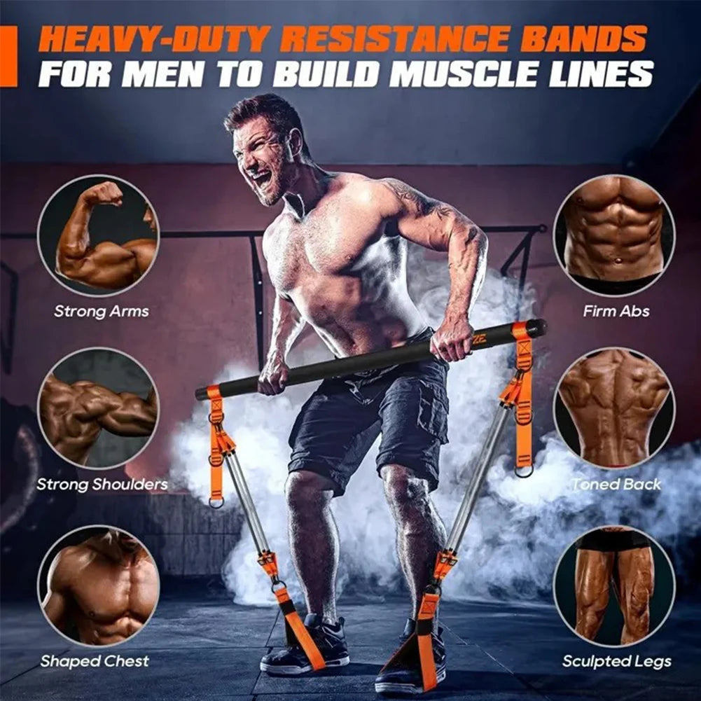 Multifunctional Pilates Bar Kit with Resistance Bands