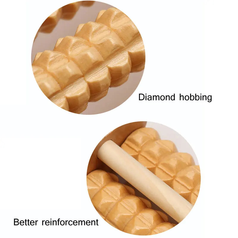 Wooden Dual Foot Massager Roller