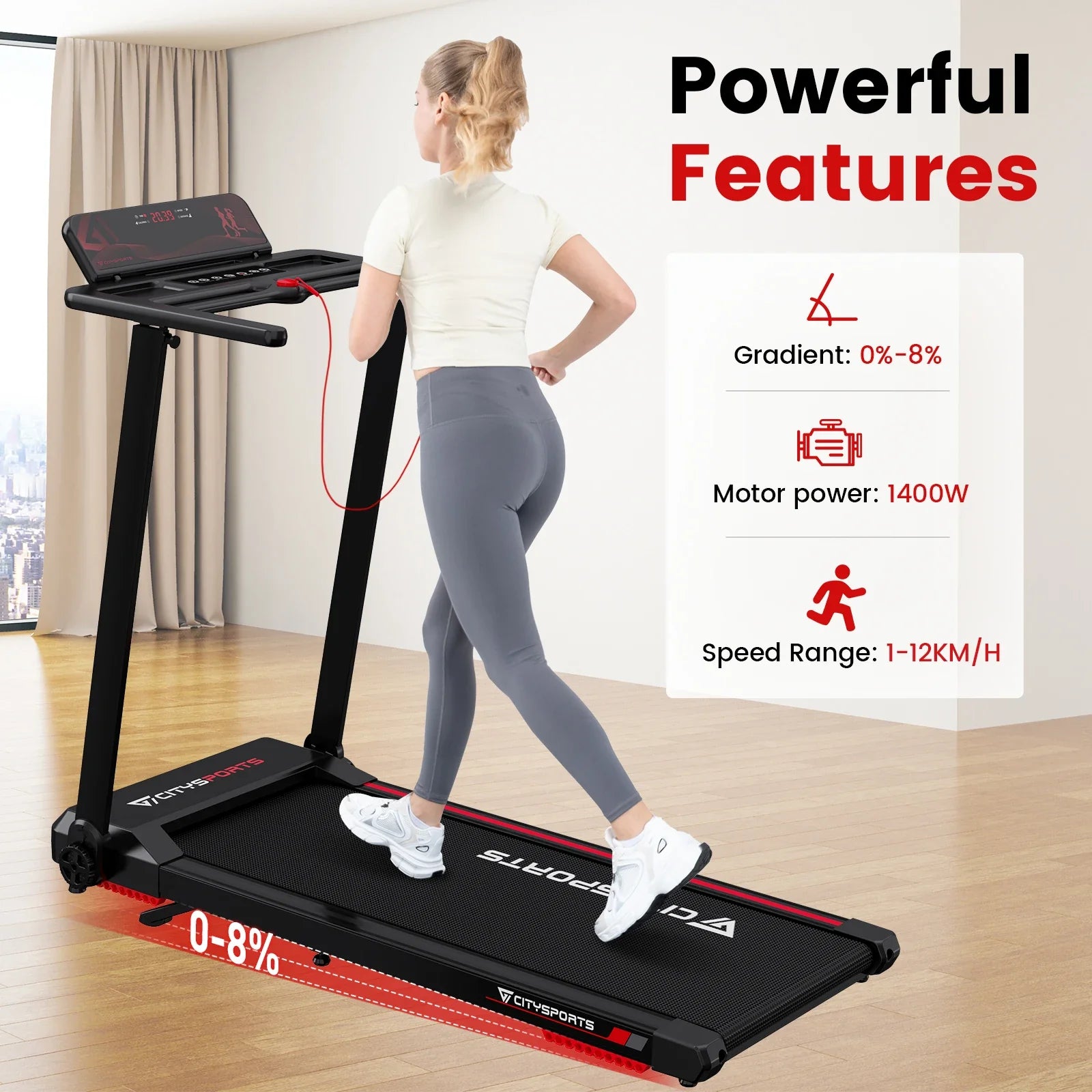 CitySports Foldable Treadmill