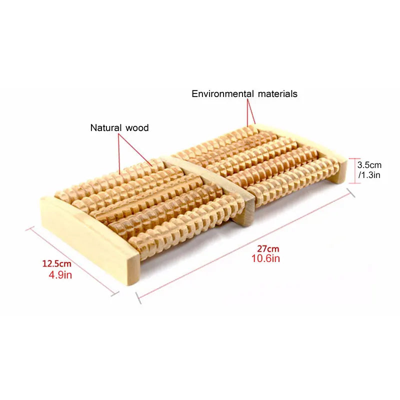 Wooden Dual Foot Massager Roller