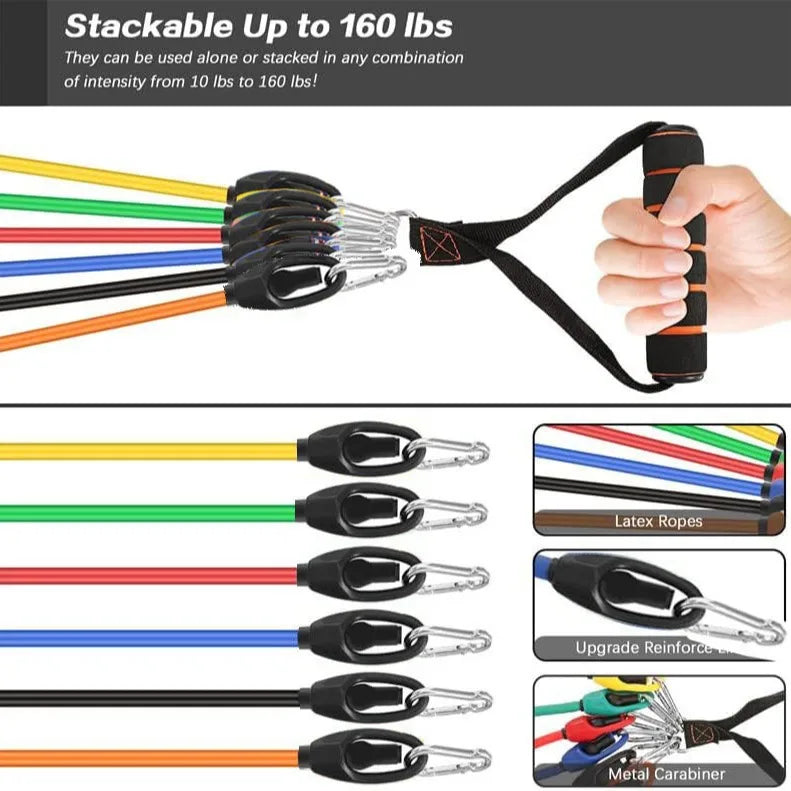 Professional Resistance Bands Set – 11-Piece Full-Body Workout Kit